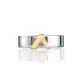 Silver Golden Band Ring With Diamond The Diva, Ring Size: 7 / 17.5, image , picture 3