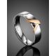 Silver Golden Band Ring With Diamond The Diva, Ring Size: 7 / 17.5, image , picture 2