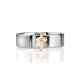 Silver Band Ring With Golden Diamond Cross The Diva, Ring Size: 6 / 16.5, image , picture 3