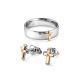 Silver Band Ring With Golden Diamond Cross The Diva, Ring Size: 6 / 16.5, image , picture 4