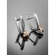 Silver Diamond Earrings With Golden Details The Diva, image , picture 2