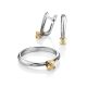 Silver Diamond Earrings With Golden Details The Diva, image , picture 3