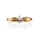 Gold Plated Ring With Pear Shaped Crystal, Ring Size: 6.5 / 17, image , picture 3