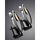 Silver Diamond Earrings With Golden Details The Diva, image , picture 2