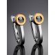 Modern Silver Golden Earrings With Diamond The Diva, image , picture 2
