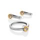 Modern Silver Golden Earrings With Diamond The Diva, image , picture 3