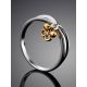 Silver Ring With Golden Diamond Butterfly The Diva, Ring Size: 7 / 17.5, image , picture 2