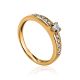 Classy Gold Plated Crystal Ring, Ring Size: 5.5 / 16, image 