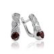 Filigree Silver Garnet Earrings, image 