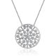 Silver Necklace With Round Crystal Pendant, image 