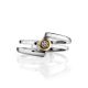 Silver Golden Statement Ring With Diamond The Diva, Ring Size: 6 / 16.5, image , picture 3