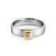Silver Golden Band Ring With Diamonds The Diva, Ring Size: 8.5 / 18.5, image , picture 3