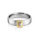 Silver Golden Band Ring With Diamonds The Diva, Ring Size: 8 / 18, image , picture 3