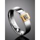 Silver Golden Band Ring With Diamonds The Diva, Ring Size: 8 / 18, image , picture 2