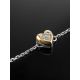 Silver Bracelet With Golden Diamond Heart Shaped Charm The Diva, image , picture 2