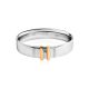Silver Band Ring With Diamond And Golden Details The Diva, Ring Size: 12 / 21.5, image , picture 3