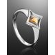Geometric Silver Golden Ring With Diamonds The Diva, Ring Size: 6.5 / 17, image , picture 2