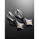 Silver Golden Dangle Earrings With Diamonds The Diva, image , picture 2
