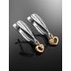 Silver Earrings With Golden Diamond Dangles The Diva, image , picture 2