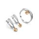 Silver Earrings With Golden Diamond Dangles The Diva, image , picture 3