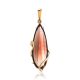 Faceted Smoky Quartz Golden Pendant, image 