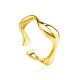 18ct Gold on Sterling Silver Wave Stacking Ring The Liquid, Ring Size: Adjustable, image 