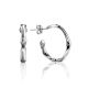 Silver Hammered Hoop Earrings The Liquid, image 