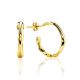 18ct Gold on Sterling Silver Hammered Hoop Earrings The Liquid, image 
