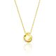 18ct Gold on Sterling Silver Textured Disk Pendant Necklace The Liquid, image 