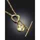 Gold Plated Silver ​Disk T-Bar Necklace The Liquid, image , picture 2