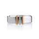 Silver Golden Band Ring With White Diamonds Row The Diva, Ring Size: 6.5 / 17, image , picture 3