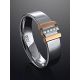 Silver Golden Band Ring With White Diamonds Row The Diva, Ring Size: 6.5 / 17, image , picture 2