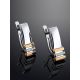 Silver Golden Earrings With White Diamonds The Diva, image , picture 2