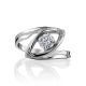 Exquisite Sterling Silver Ring With White Crystals, Ring Size: 6.5 / 17, image , picture 3