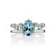 Synthetic Topaz Silver Ring With Crystals, Ring Size: 6 / 16.5, image , picture 3
