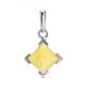 Square Silver Amber Pendant The Artemis, image 