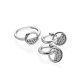 Geometric Silver Ring With Crystals, Ring Size: 5.5 / 16, image , picture 4