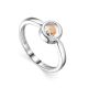 Geometric Silver Ring With Diamond And Gold Detail The Diva, Ring Size: 6 / 16.5, image 