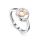 Geometric Silver Golden Diamond Ring The Diva, Ring Size: 6 / 16.5, image 