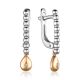 Silver Earrings With Golden Diamond Dangles The Diva, image 