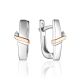 Silver Earrings With Diamonds And Golden Accents The Diva, image 