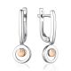Silver Dangle Earrings With Diamonds And Gold Details The Diva, image 