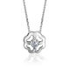 Romantic Silver Necklace With Four Petal Pendant And Crystal, image 