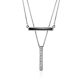 Silver Necklace With 2 Geometric Pendants, image 
