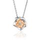 Cute Silver Necklace With Diamond And Gold Detail The Diva, image 
