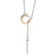 Amazing Silver Necklace With Round Golden Pendant And Diamond The Diva, image 