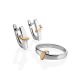 Silver Ring With Diamond And Golden Detail The Diva, Ring Size: 6 / 16.5, image , picture 4