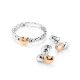 Silver Golden Heart Shaped Stud Earrings With Diamonds The Diva, image , picture 3