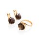 Classy Golden Earrings With Smoky Quartz, image , picture 4