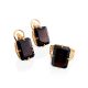 Geometric Golden Ring With Synthetic Garnet, Ring Size: 8.5 / 18.5, image , picture 5